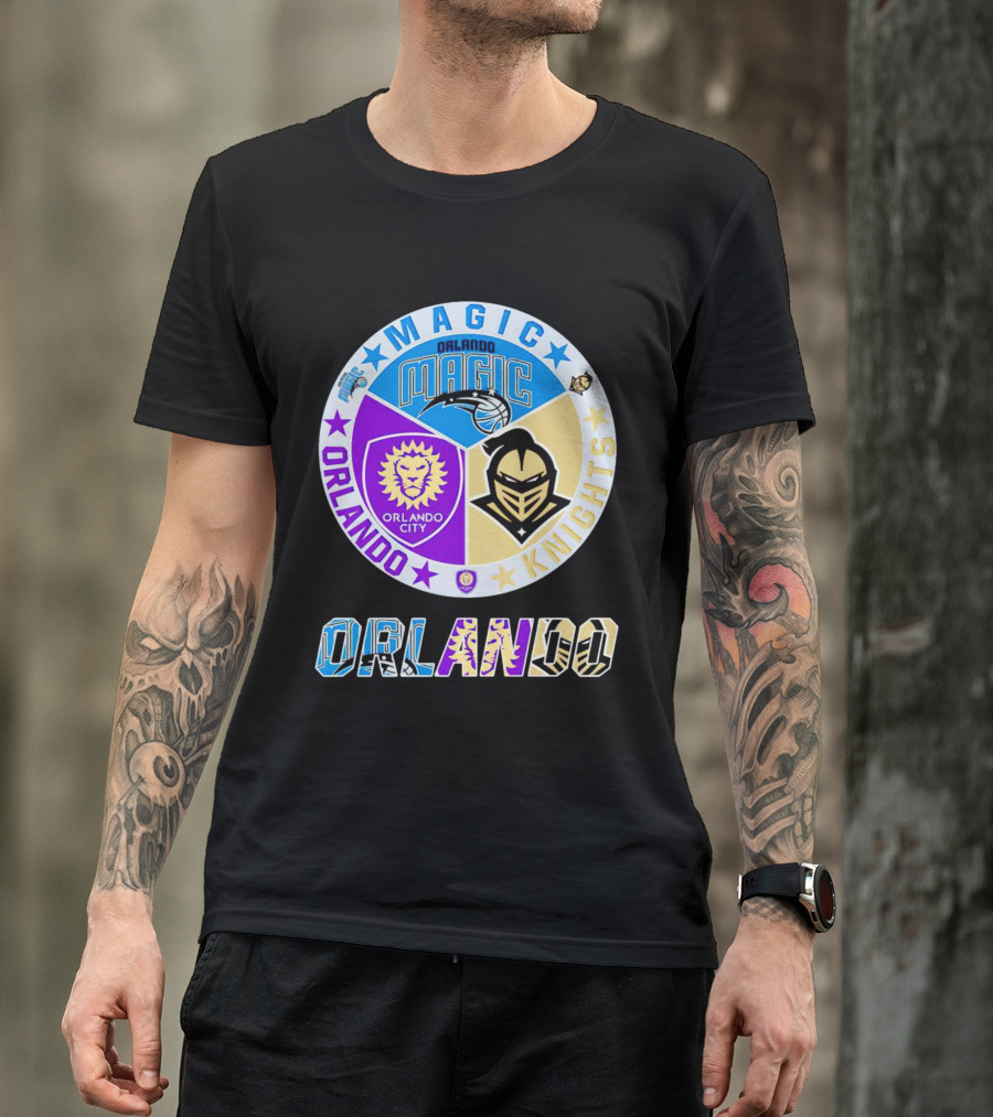 Orlando Magic Orlando City UCF Knights Stars Badge T-Shirt