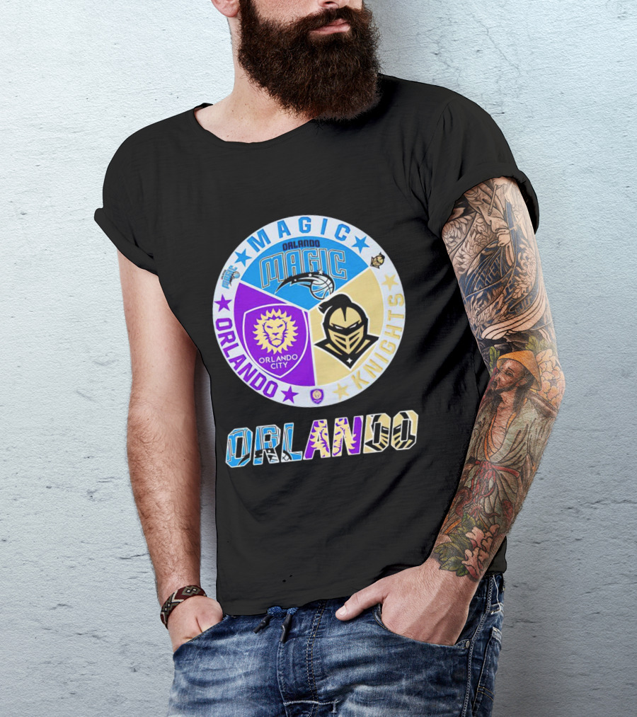 Orlando Magic Orlando City UCF Knights Stars Badge T-Shirt