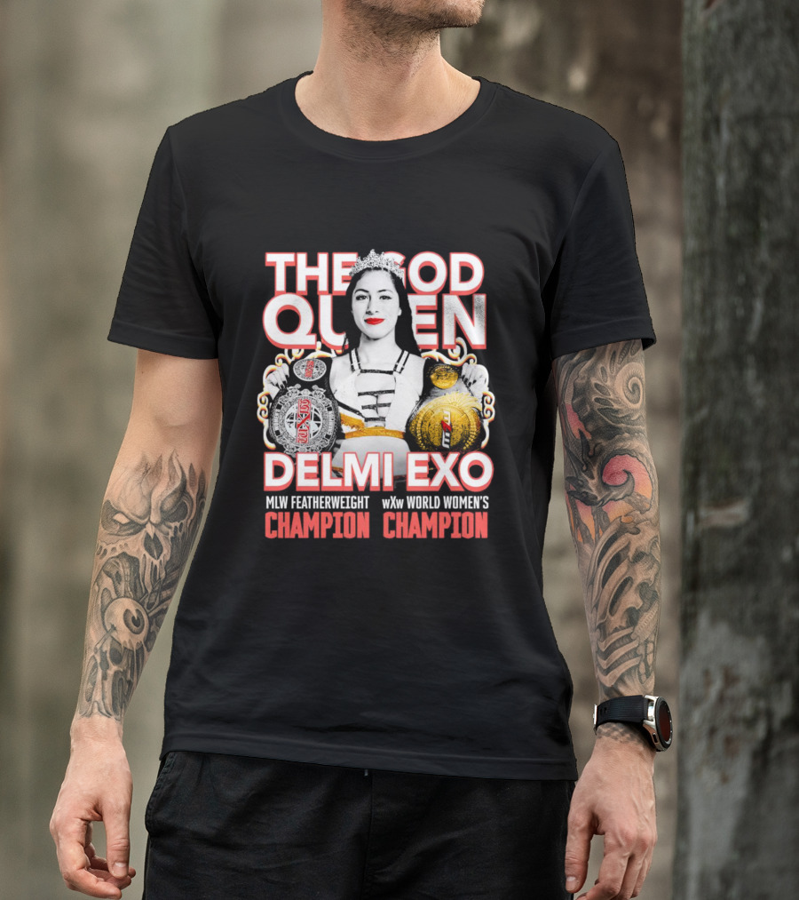 The God Queen Delmi Exo MLW Featherweight WXw World Women's Champion T-Shirt