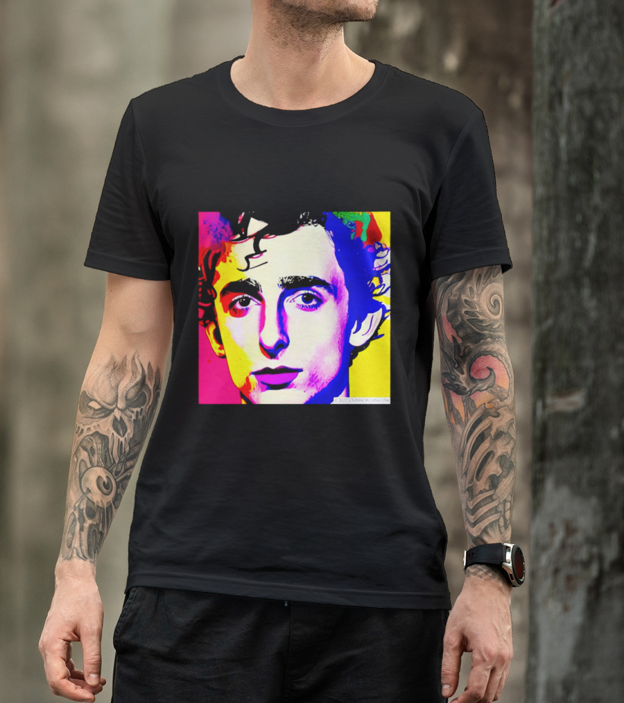 Timothee Chalamet Pop Art Portrait Multicolored Andy Warhol T-Shirt