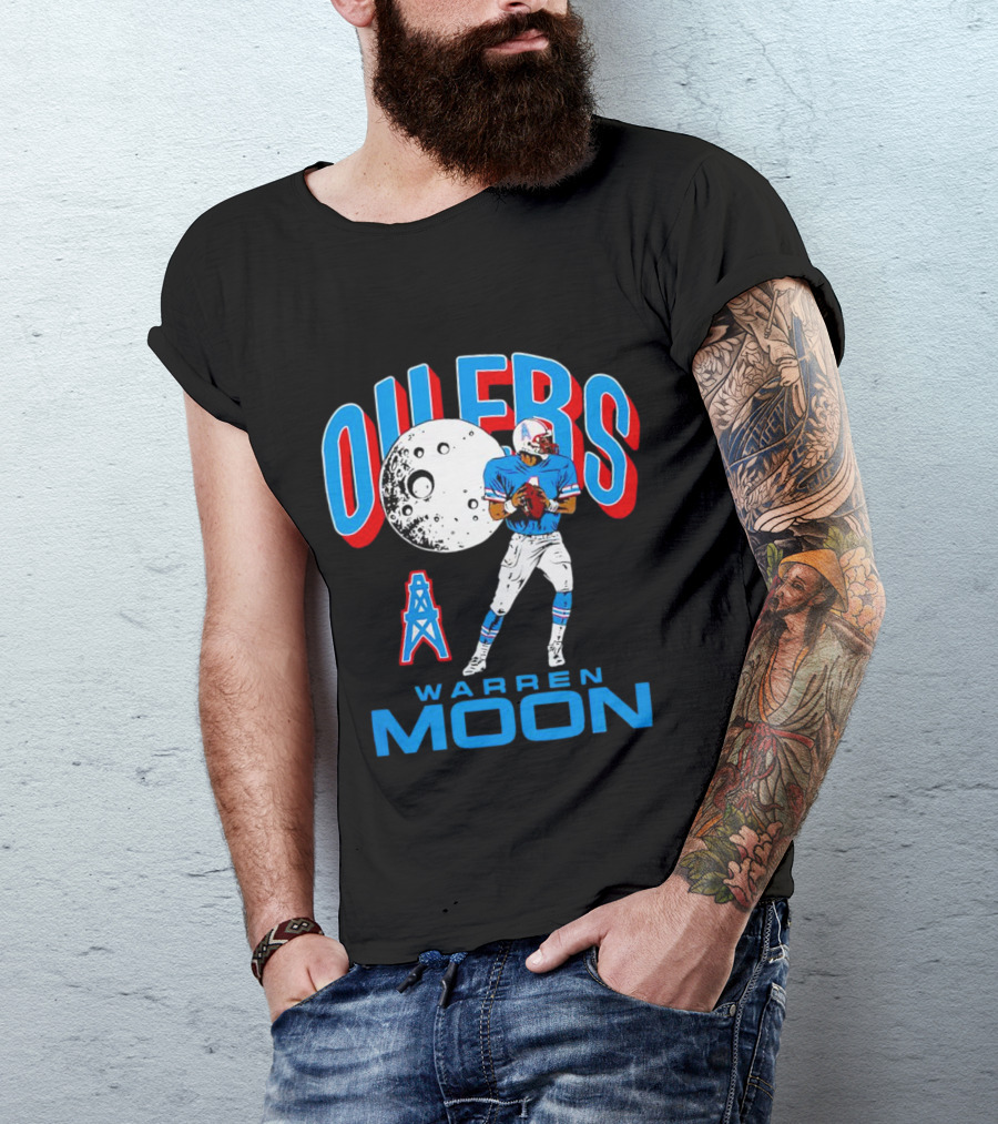 Tennessee Titans Oilers Warren Moon Retro Football Legend T-Shirt