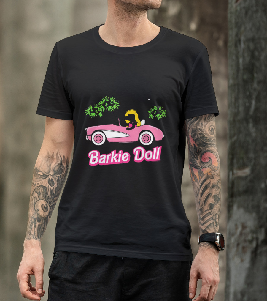 Barkie Doll Convertible Car Blonde Driver T-Shirt