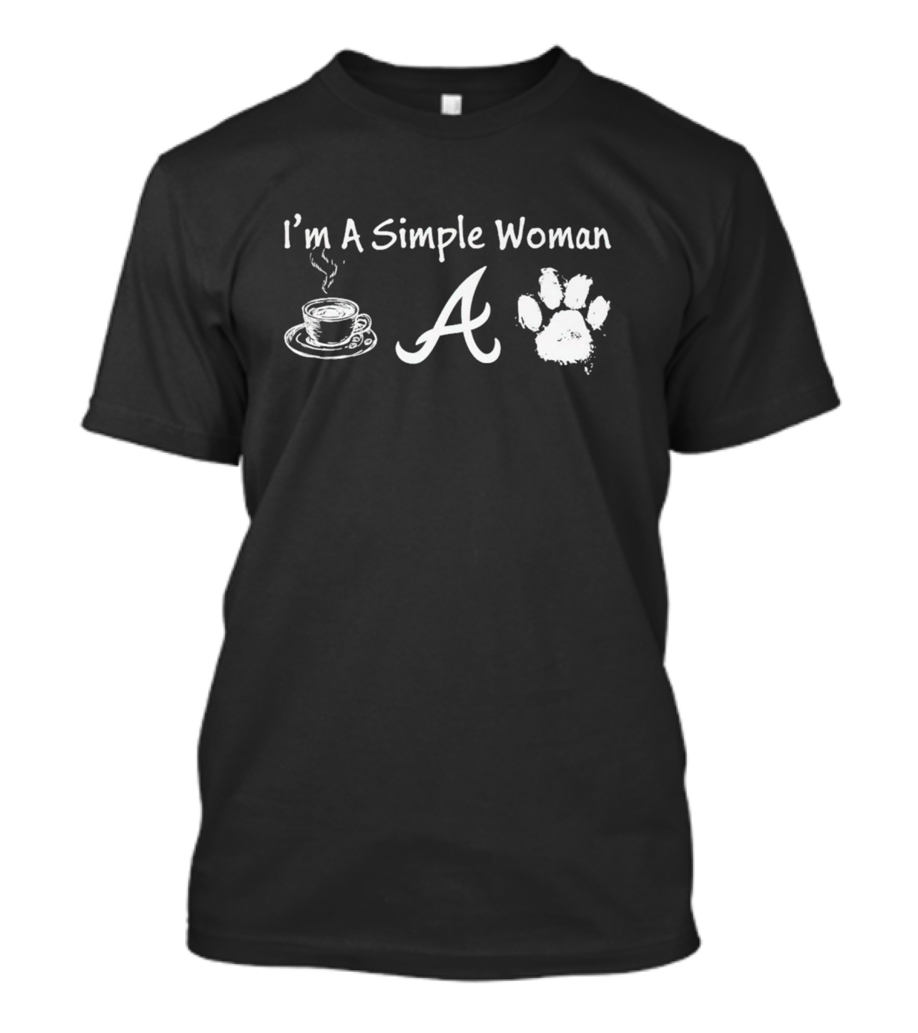 I'm A Simple Woman Coffee Atlanta Braves Paw Dog T-Shirt