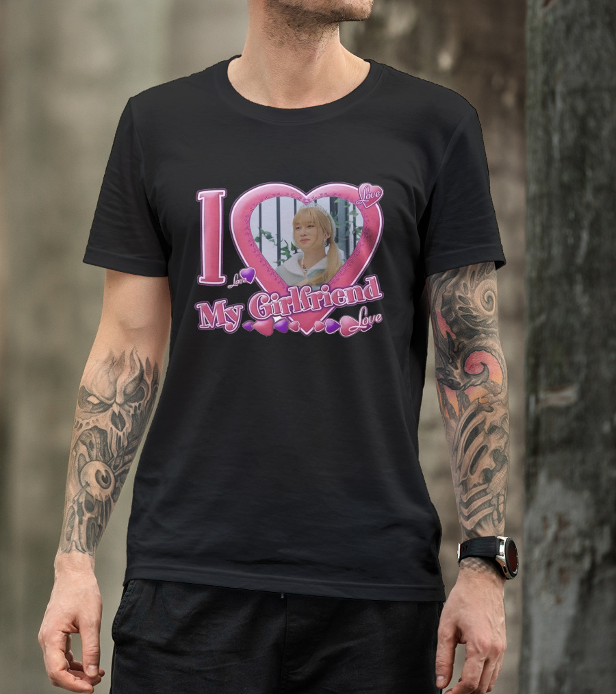 I Love My Girlfriend Love Heart Frame T-Shirt
