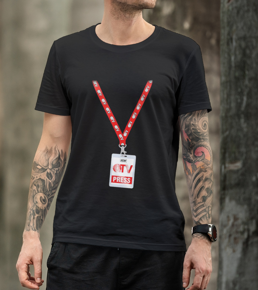 AEW QTV Press Pass Lanyard By QT Marshall T-Shirt