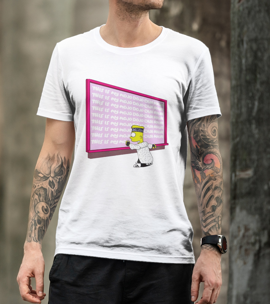 The Simpsons This Is My Mojo Dojo Casa House Bart Simpson Chalkboard Scene T-Shirt