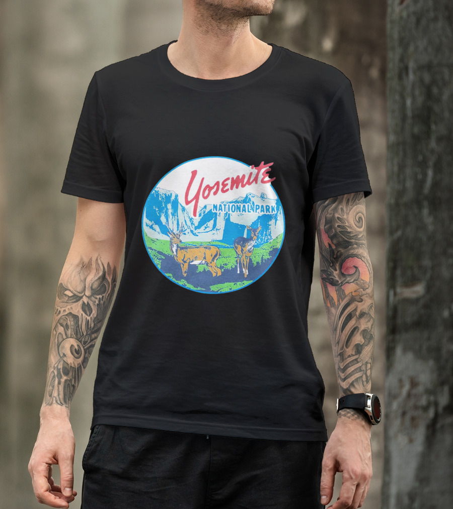 Yosemite National Park Scenic Wildlife With Deer T-Shirt