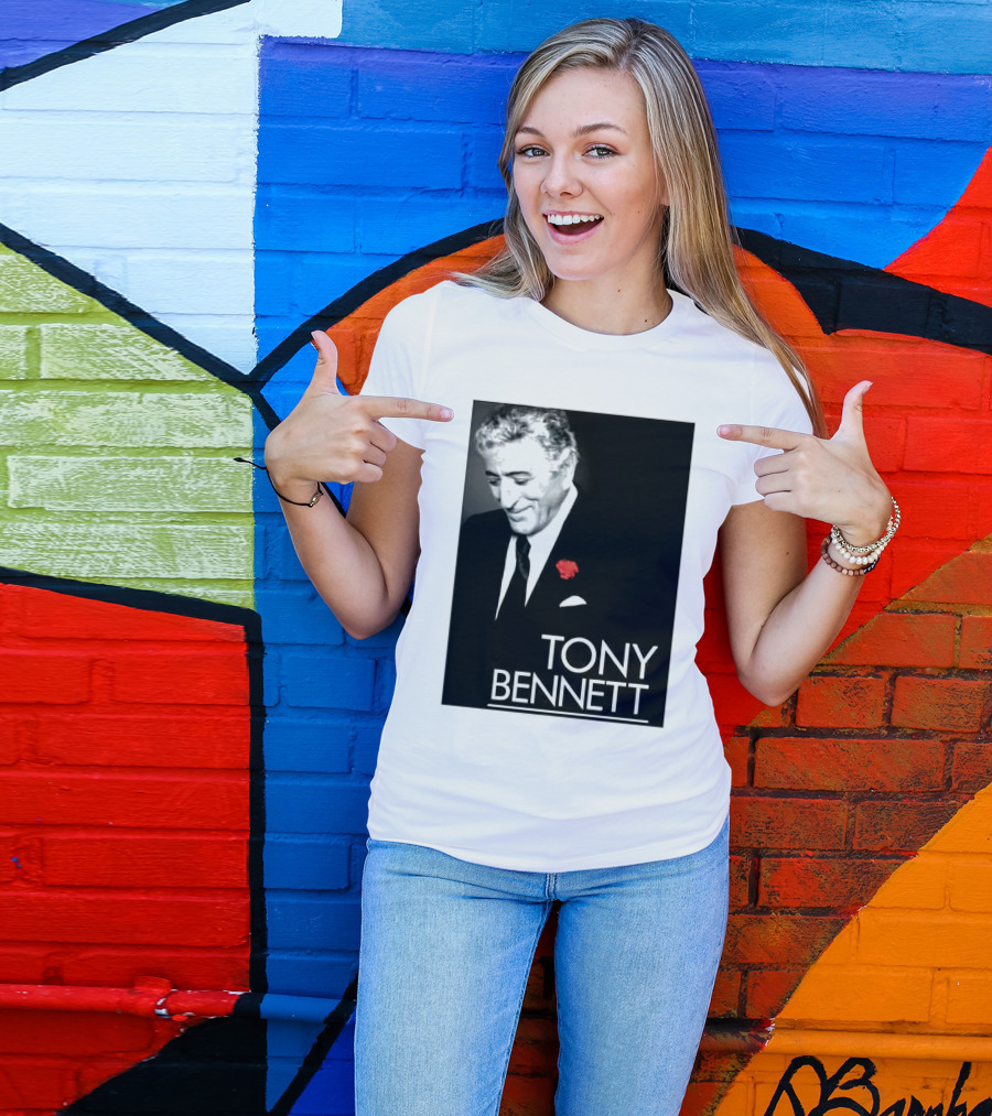 Tony Bennett Thank You For The Memories With Red Rose T-Shirt