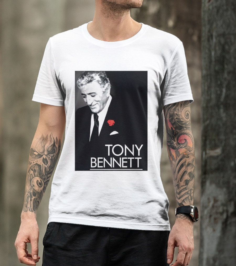 Tony Bennett Thank You For The Memories With Red Rose T-Shirt