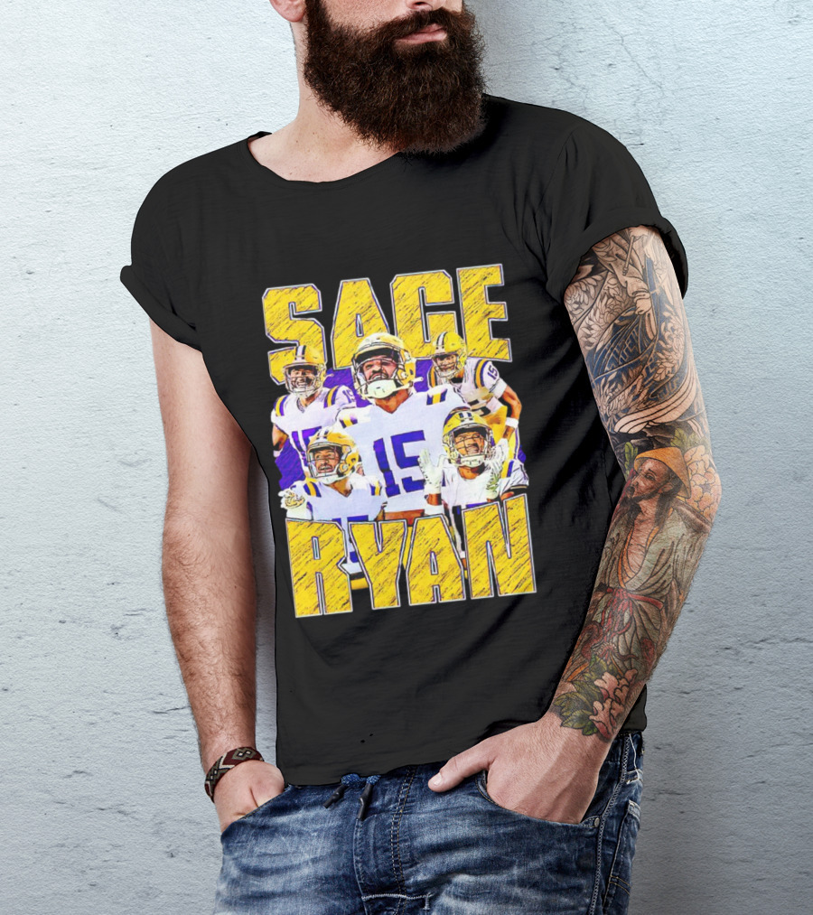 Sage Ryan LSU Tigers Football Vintage 15 T-Shirt
