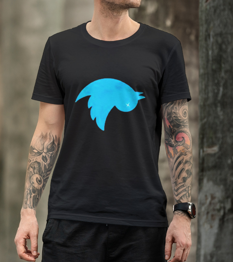 Twitter Logo Upside Down Bird With X Eyes T-Shirt