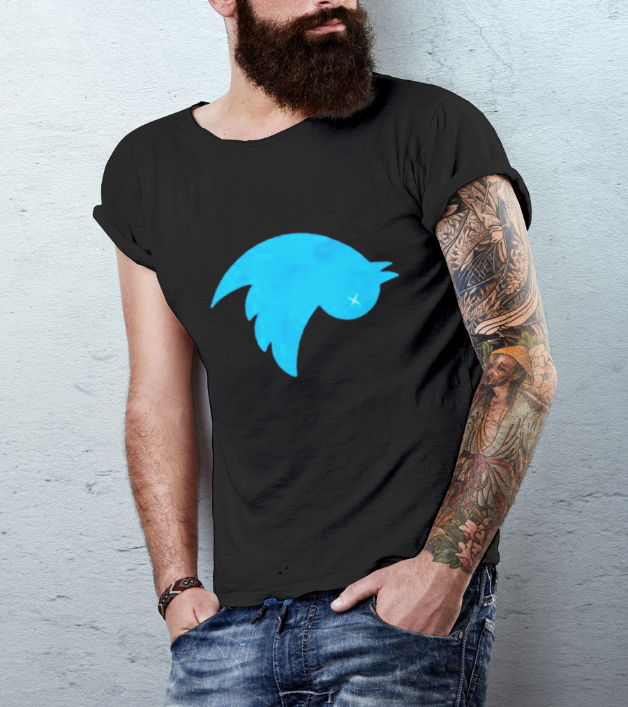 Twitter Logo Upside Down Bird With X Eyes T-Shirt