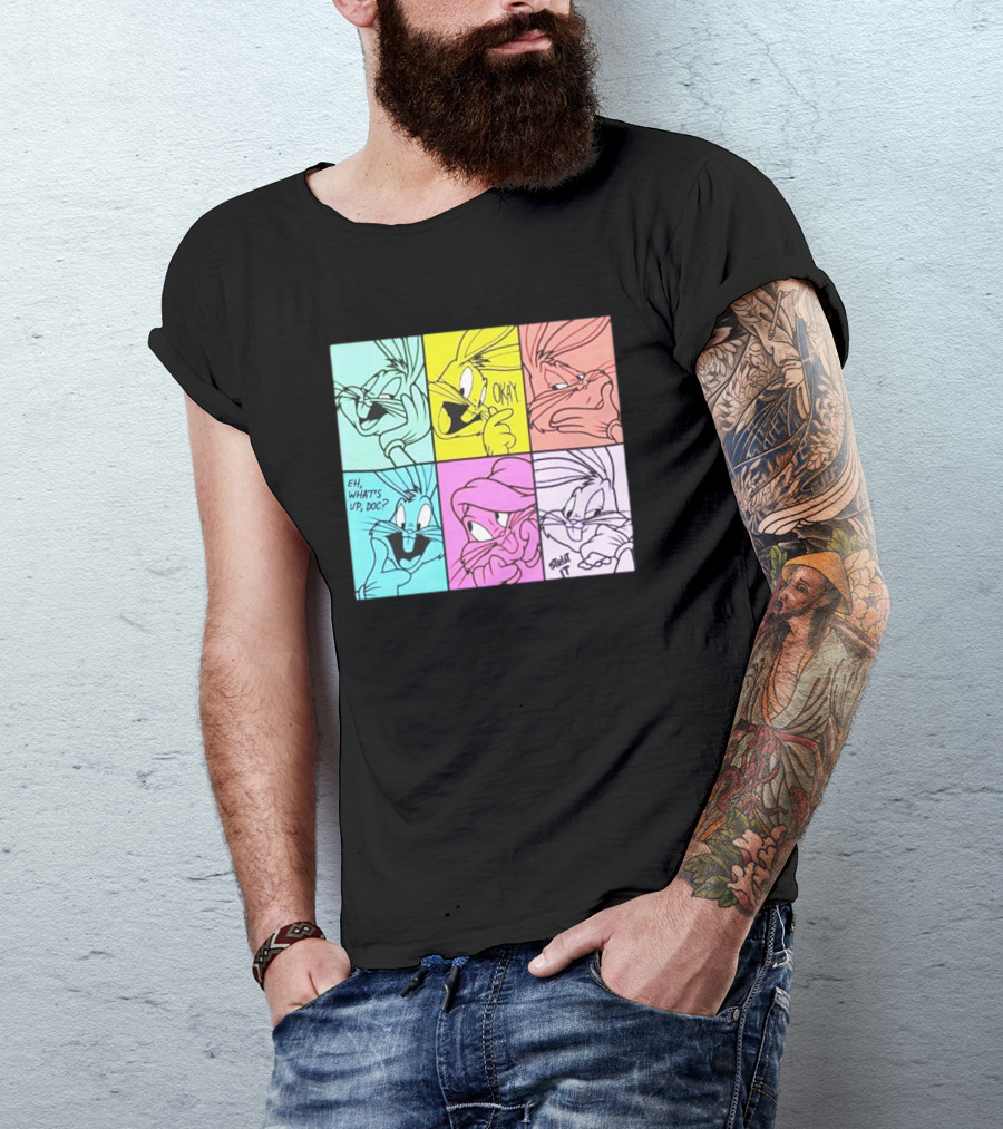 Looney Tunes Bugs Bunny Pop Art Color Blocks Eh What's Up Doc Okay Thbt It T-Shirt