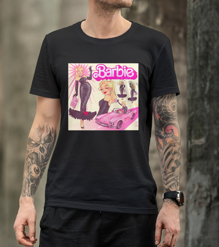 Barbie Glamorous Star With Pink Cadillac And Sparkling Dress T-Shirt