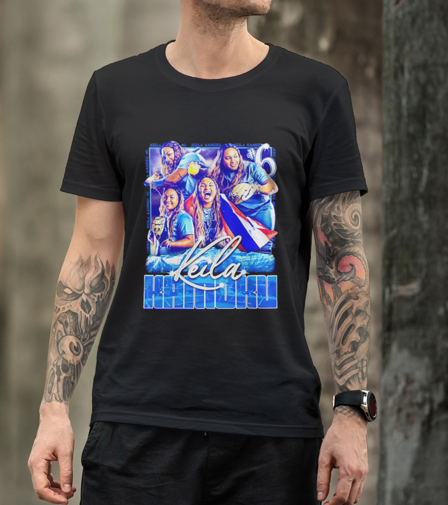 Keila Kamoku #6 Vintage Lightweight Flag And Softball Action T-Shirt