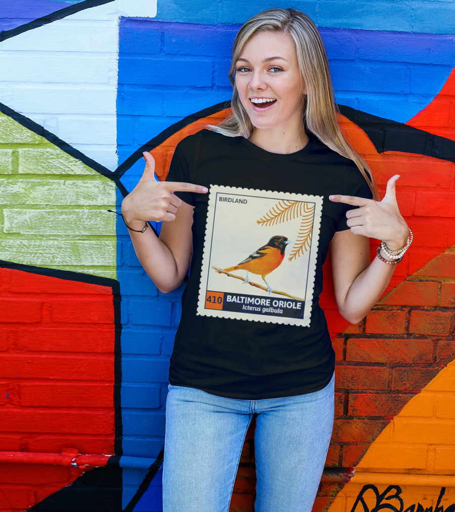 BIRDLAND 410 BALTIMORE ORIOLE Icterus Galbula T-Shirt