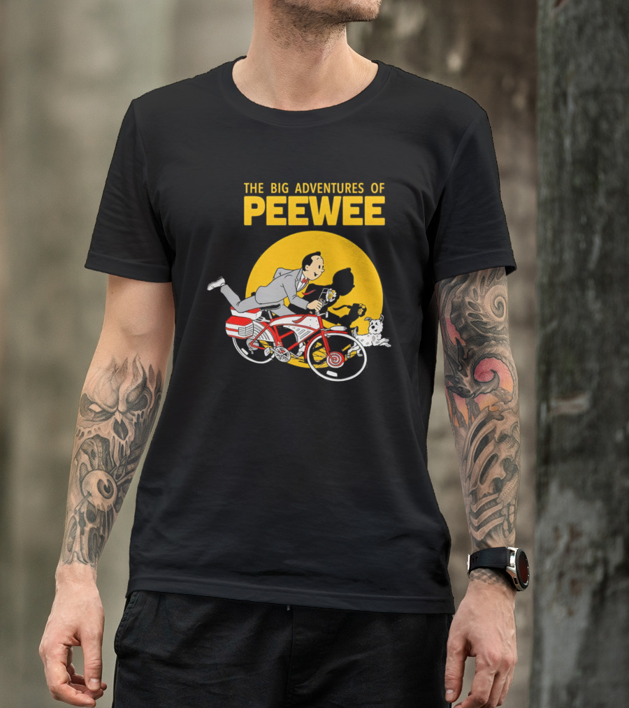 THE BIG ADVENTURES OF PEEWEE BICYCLE RUN WITH FLOWER AND DOG T-Shirt