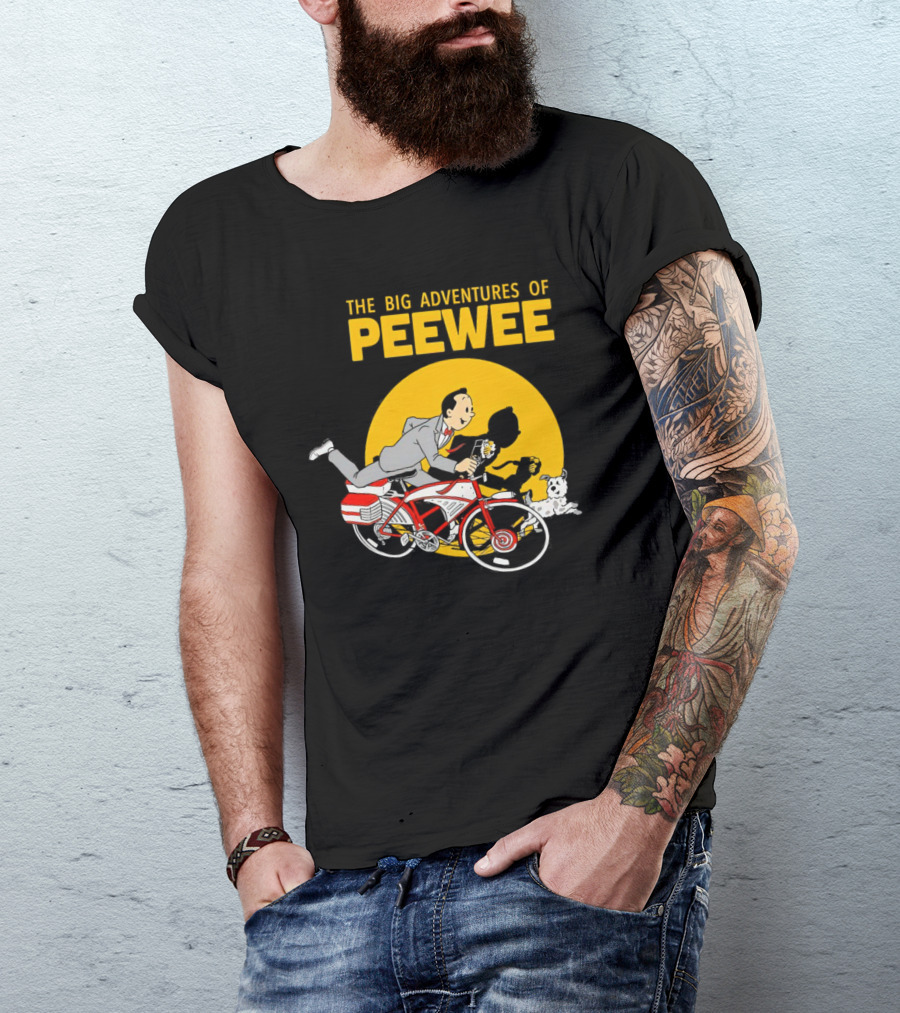 THE BIG ADVENTURES OF PEEWEE BICYCLE RUN WITH FLOWER AND DOG T-Shirt