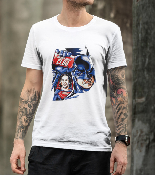 Burton's Heroes Club: Batman Fight Club Featuring Nicolas Cage As Superman T-Shirt