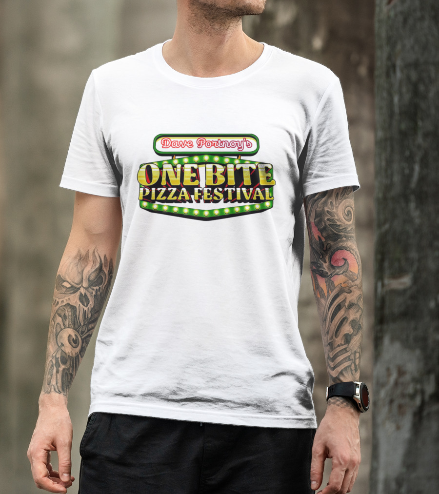 Dave Portnoy's One Bite Pizza Festival Neon Sign Aesthetic T-Shirt