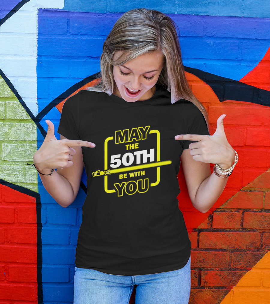 May The 50th Be With You Lightsaber T-Shirt