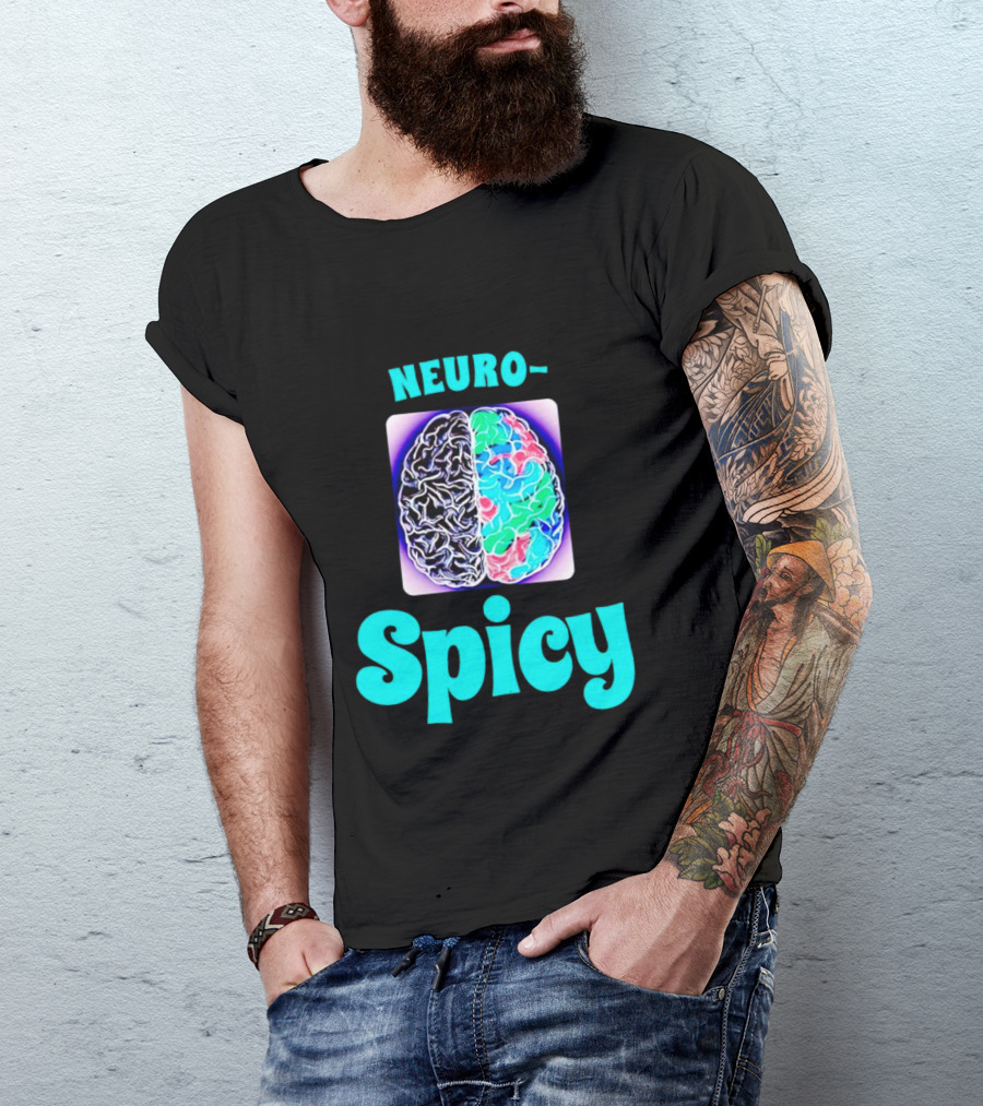 Neuro-Spicy Brains Vibrant Colorful Brain T-Shirt