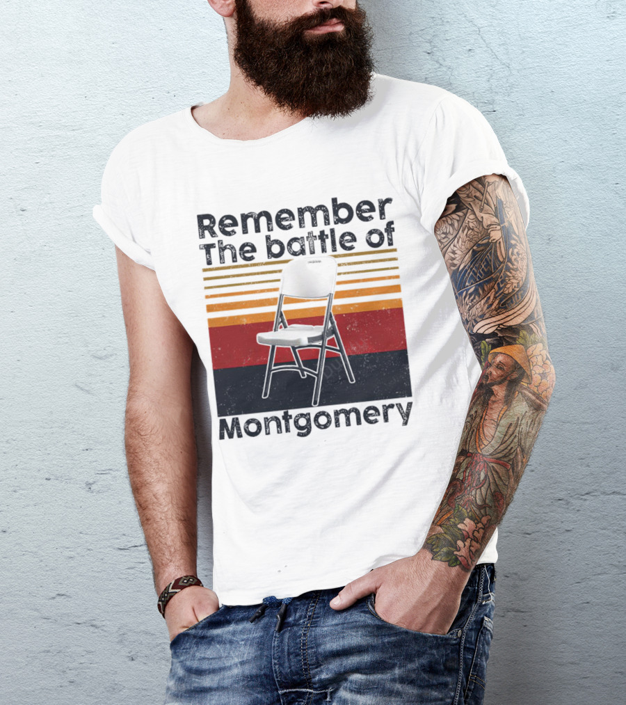 Remember The Battle Of Montgomery Vintage Chair Retro Lines T-Shirt