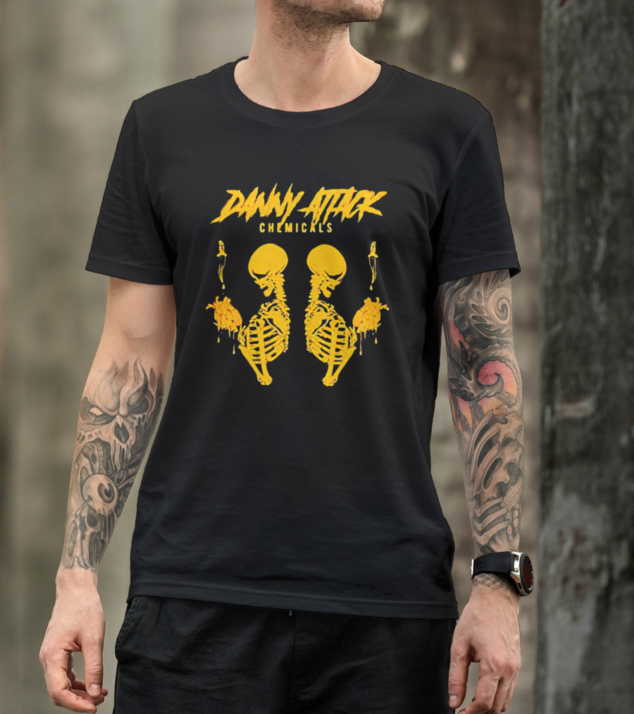 Danny Attack Chemicals Double Skeletons And Knives T-Shirt