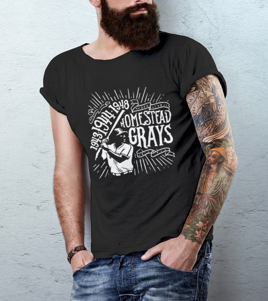 Pittsburgh Negro League Homestead Grays 1943 1944 1948 Baseball Player T-Shirt