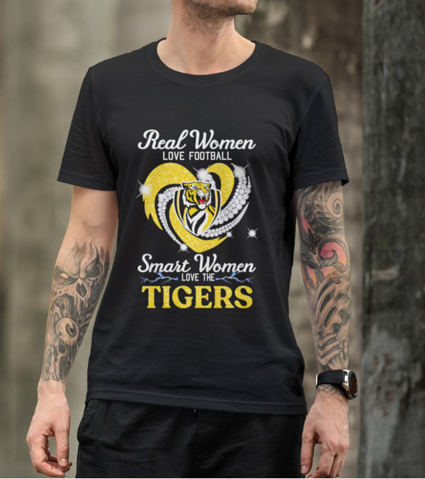 Real Women Love Football Smart Women Love The Richmond Tigers T-Shirt