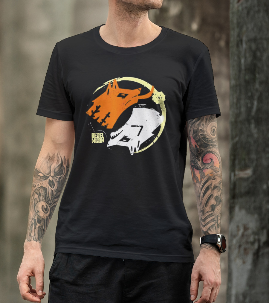 Rebel Moon Wolf Head Yin Yang T-Shirt