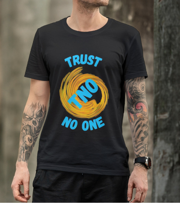 Trust No One TNO Be Careful Abstract Spiral T-Shirt