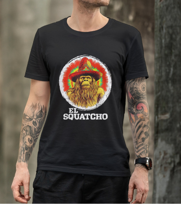 El Squatcho Psychedelic Sombrero Bigfoot T-Shirt