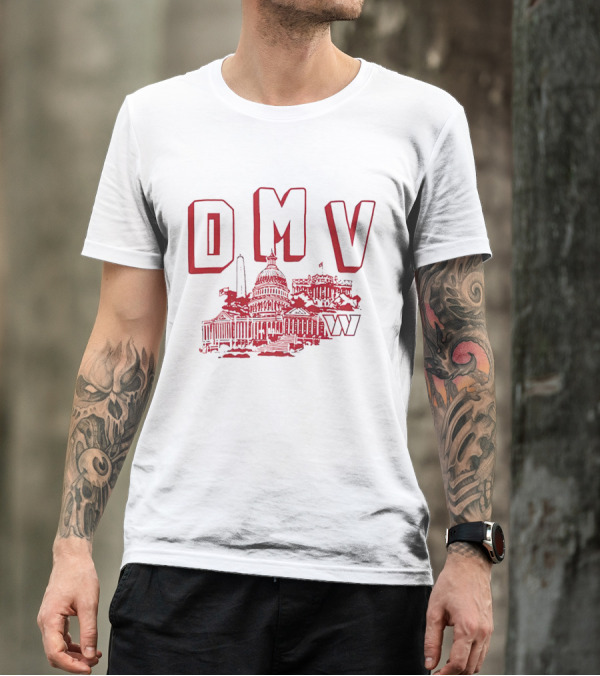 Washington Commanders DMV Capitol Building Sketched T-Shirt
