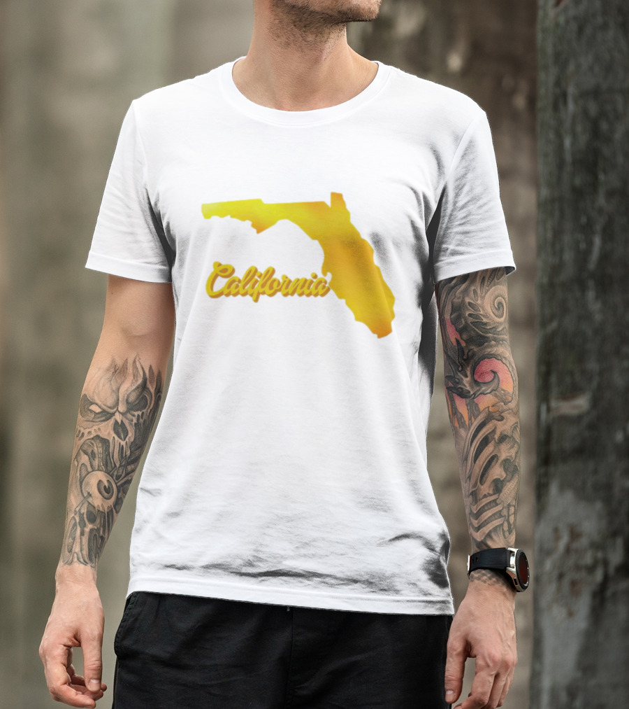California Map Golden Florida Shape T-Shirt