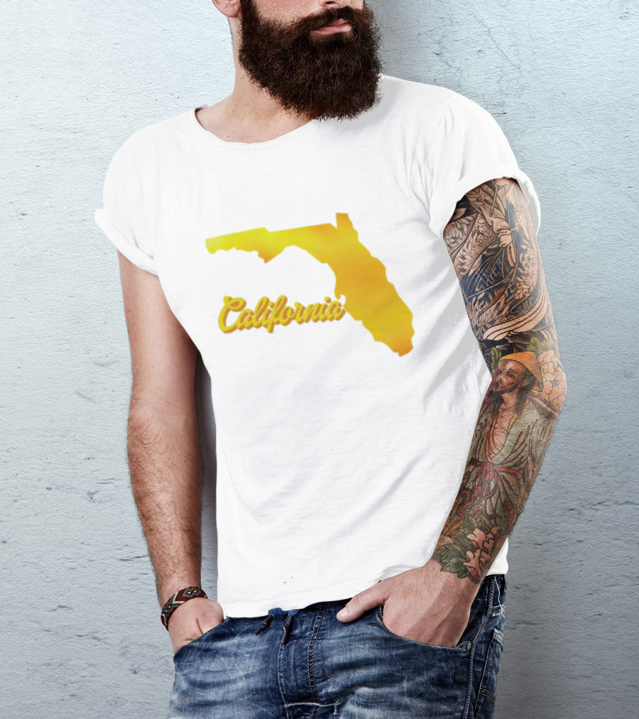 California Map Golden Florida Shape T-Shirt