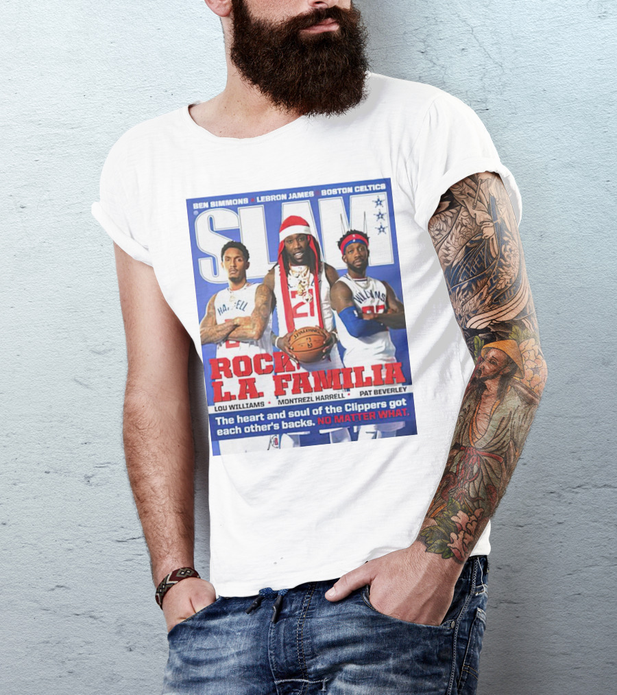 Slam Rock LA Familia Lou Williams Montrezl Harrell Pat Beverley Clippers T-Shirt