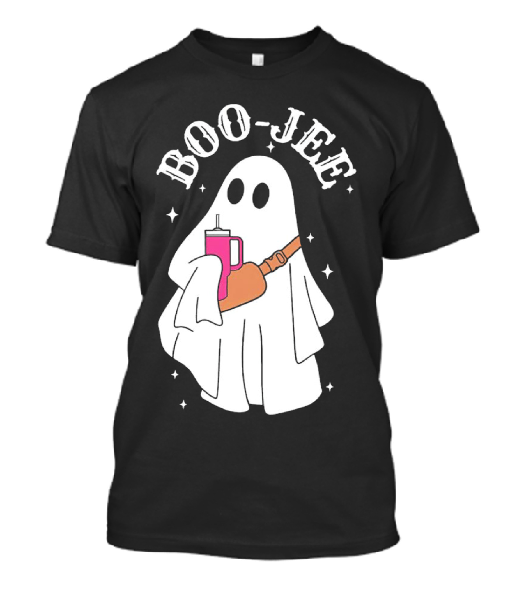 BOO-JEE Ghost With Drink Halloween T-Shirt