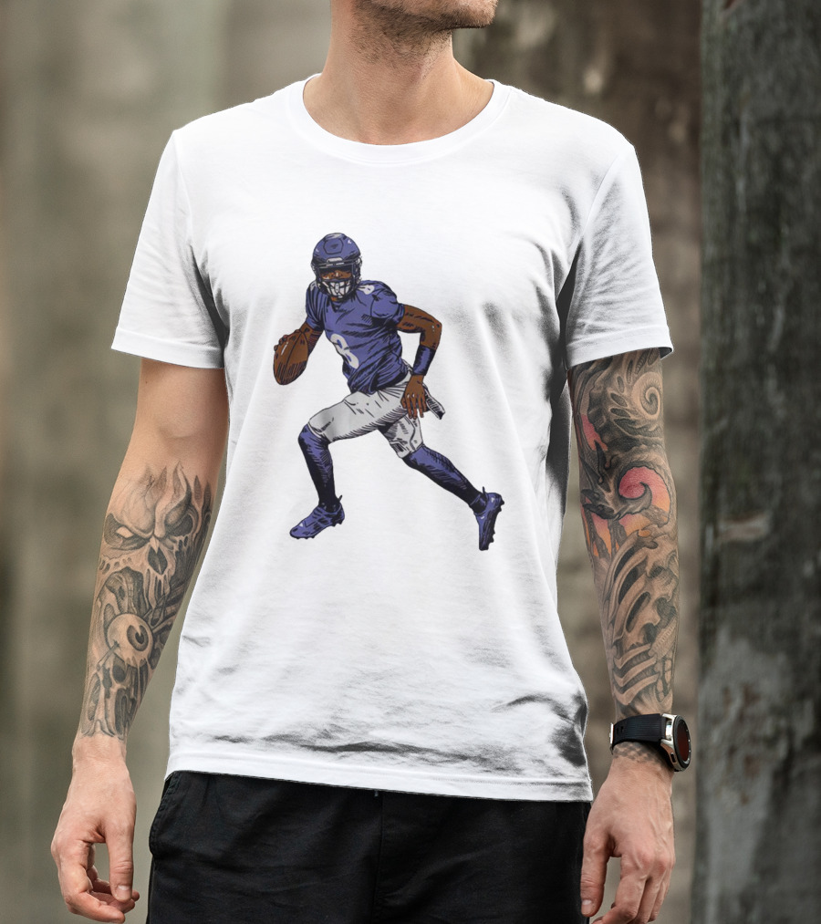 Lamar Jackson Baltimore Ravens Superstar Signature Pose T-Shirt