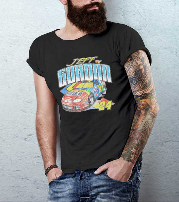 Jeff Gordon NASCAR DuPont Chevrolet 24 Racing Car T-Shirt
