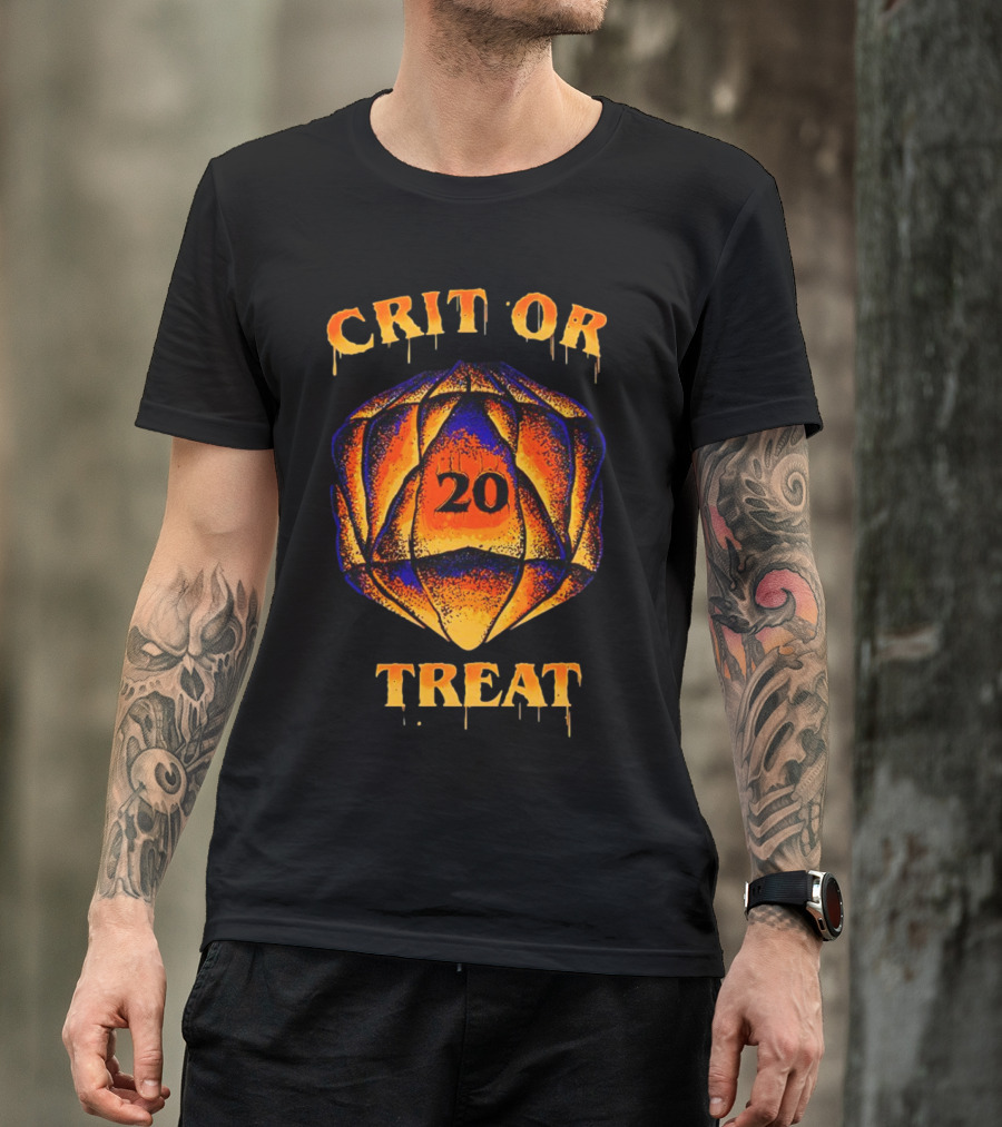 Crit Or Treat 20-Sided Dice Halloween T-Shirt
