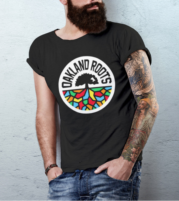 Oakland Roots Tree With Colorful Geometric T-Shirt