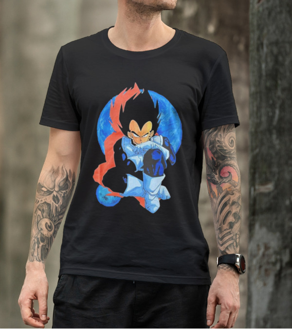 Vegeta Jobber Saiyan Warrior Anime Character Sitting Pose Dragon Ball Z T-Shirt