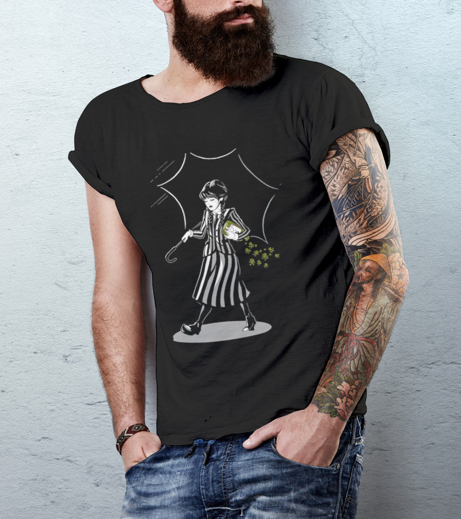 Wednesday Addams Salt N Spite Umbrella Shadows And Skulls T-Shirt
