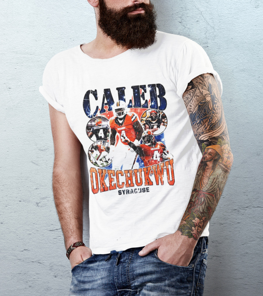 Caleb Okechukwu Syracuse Orange Football Vintage 4 T-Shirt
