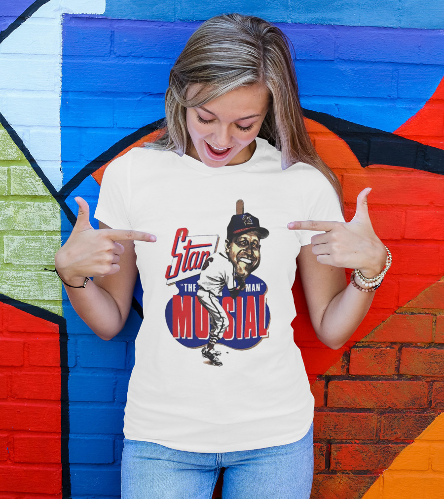 Stan Musial The Man St. Louis Cardinals Caricature T-Shirt