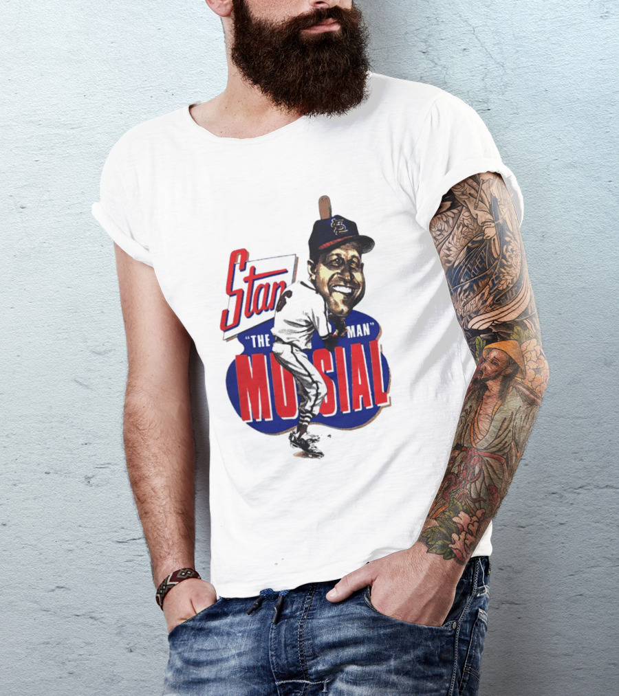 Stan Musial The Man St. Louis Cardinals Caricature T-Shirt