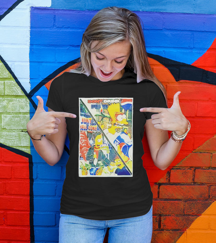 Bart Simpson Pepsi And Coke Parody Comic Panel T-Shirt