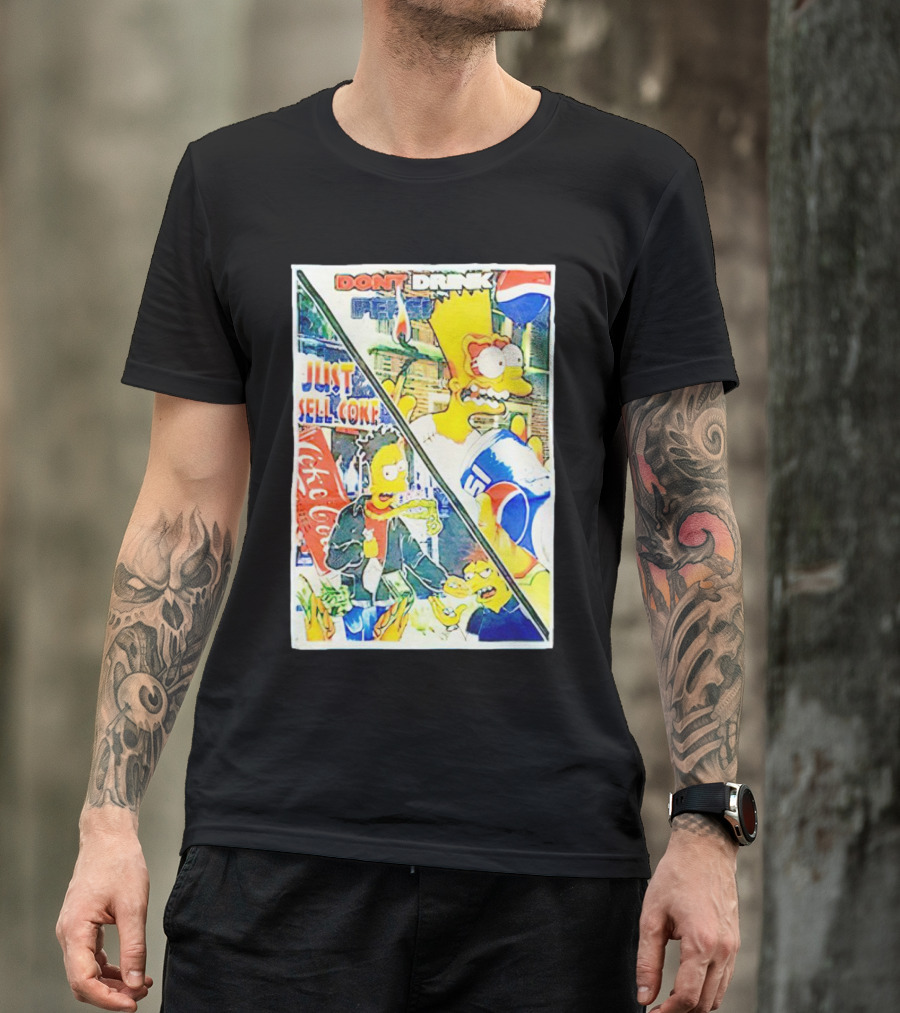 Bart Simpson Pepsi And Coke Parody Comic Panel T-Shirt