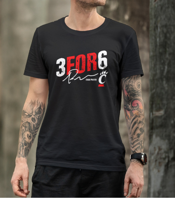 Evan Prater 3 For 6 Cincinnati Bearcats Signature T-Shirt